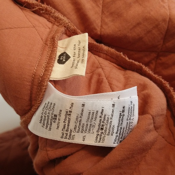 Madewell Quilted Aidy Square-Neck Puffed Sleeve Tiered Midi Dress Warm Umber - Picture 16 of 16